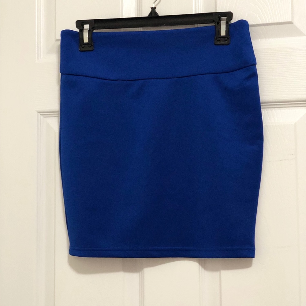 Royal blue mini skirt